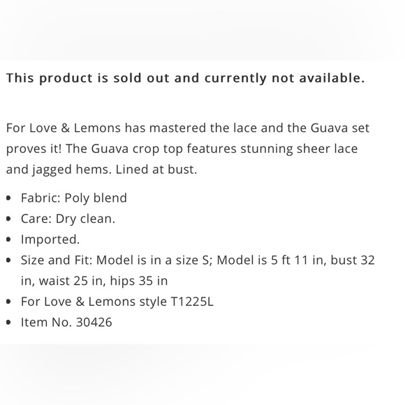 For Love of Lemons Victoria’s Secret Guava CropTop large - Picture 8 of 8